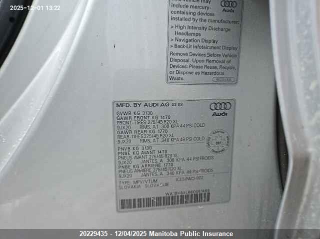 WA1BV64L68D051468 2008 AUDI Q7 photo no. 12