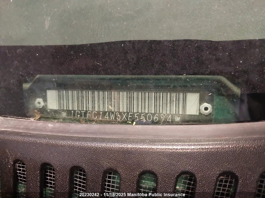 1999 GMC Sierra 1500 Pickup VIN: 1GTEC14W3XE550694 Lot: 20230242