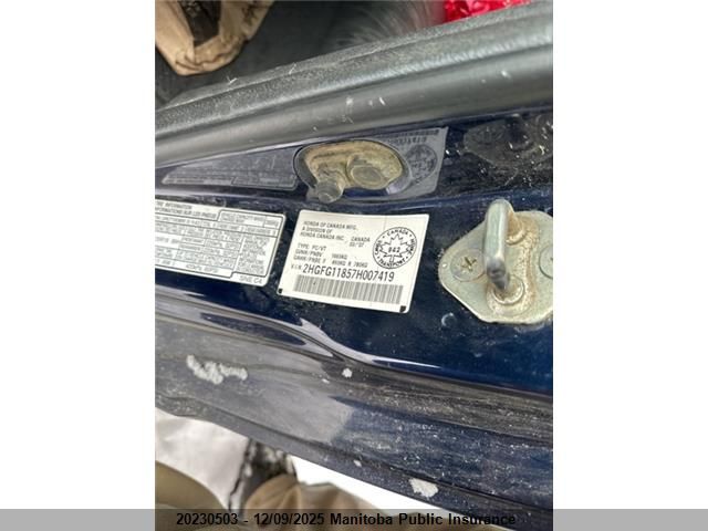 2007 Honda Civic Ex VIN: 2HGFG11857H007419 Lot: 20230503