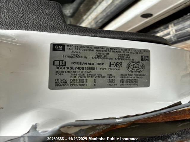 3GCPKSE74DG308851 2013 CHEVROLET  photo no. 9