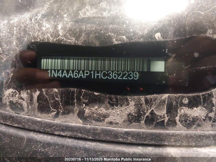 2017 Nissan Maxima 3.5 Sl VIN: 1N4AA6AP1HC362239 Lot: 20230716