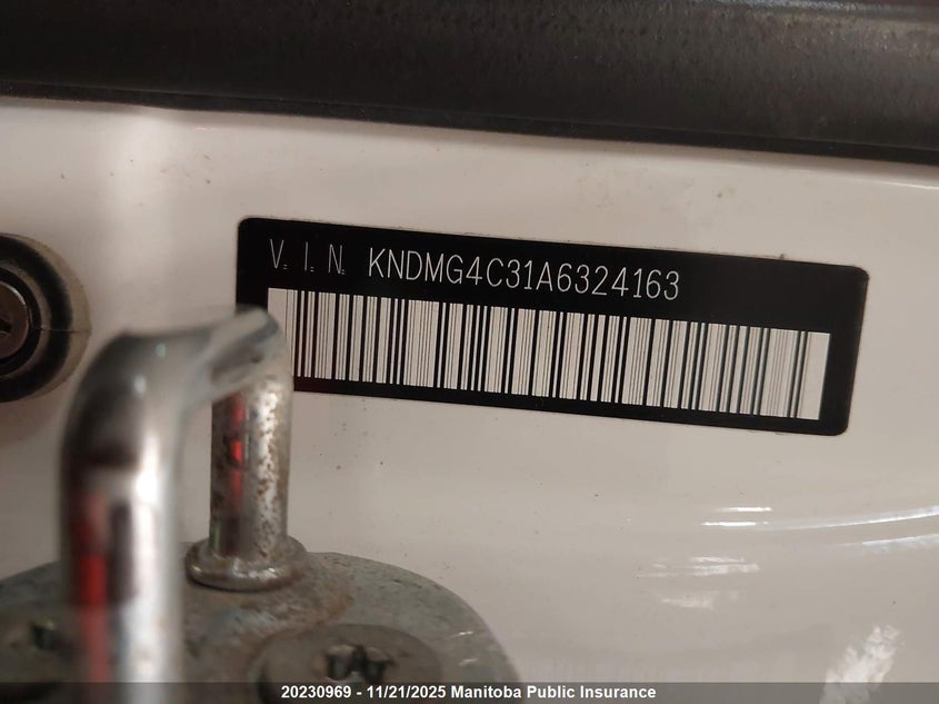 2010 Kia Sedona Lx VIN: KNDMG4C31A6324163 Lot: 20230969