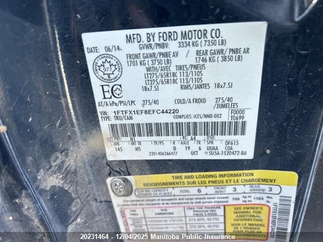 1FTFX1EF8EFC44220 2014 FORD  photo no. 8