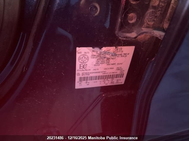 2011 Ford Edge Sport VIN: 2FMDK4AK6BBB15797 Lot: 20231486