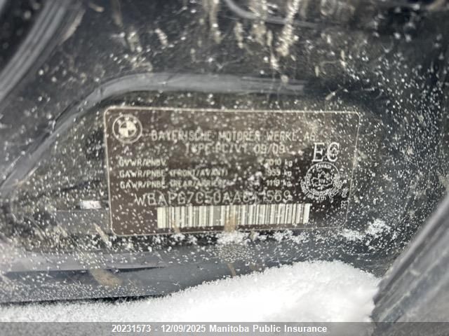 2010 BMW 323I VIN: WBAPG7C50AA641569 Lot: 20231573