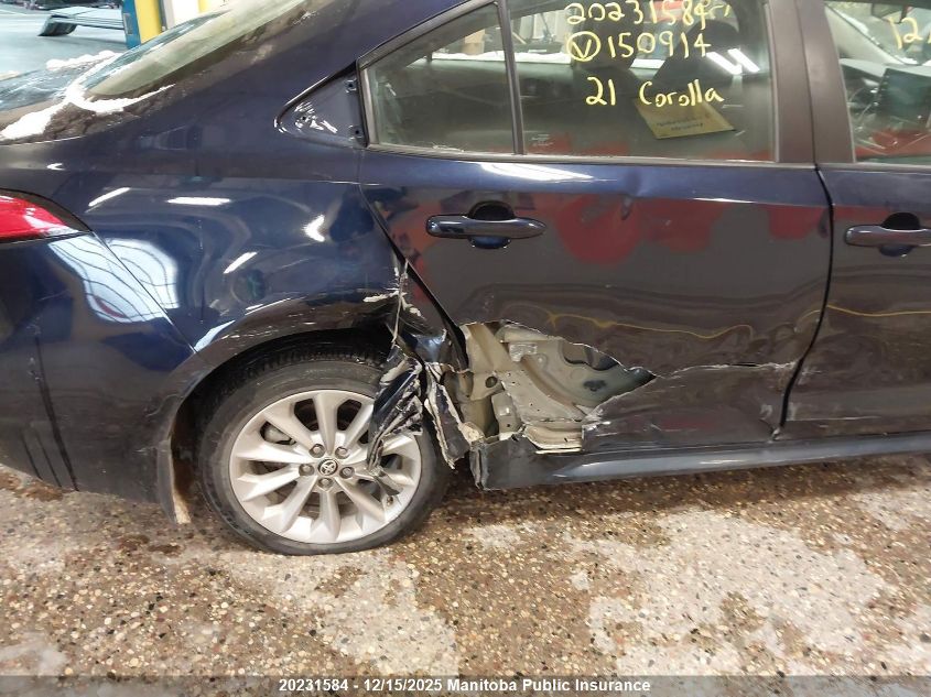 2021 Toyota Corolla Le VIN: 5YFBPMBE5MP150914 Lot: 20231584