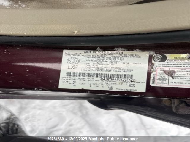 2012 Ford Fusion Se VIN: 3FAHP0HA5CR297577 Lot: 20231680