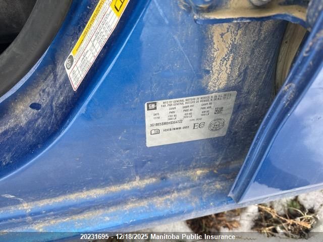 2017 Chevrolet Cruze Lt Turbo VIN: 3G1BE5SM0HS564722 Lot: 20231695