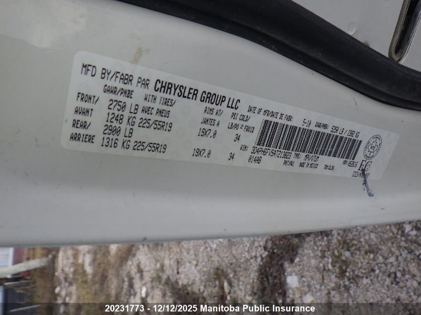 2010 Dodge Journey R/T VIN: 3D4PH6FV5AT213823 Lot: 20231773