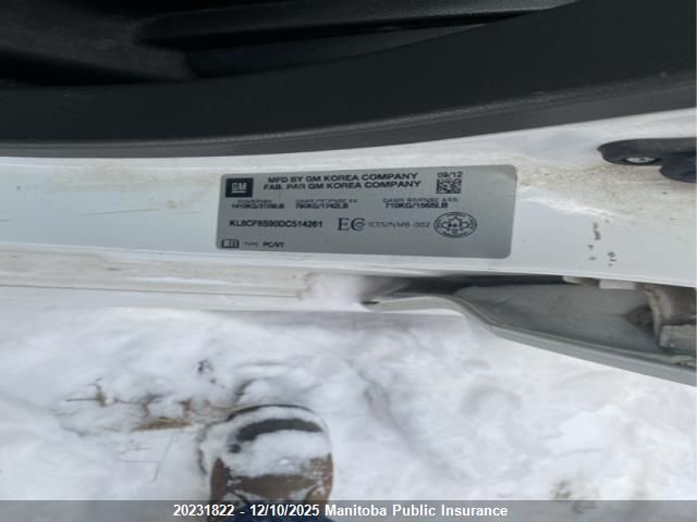 2013 Chevrolet Spark Lt VIN: KL8CF6S90DC514261 Lot: 20231822