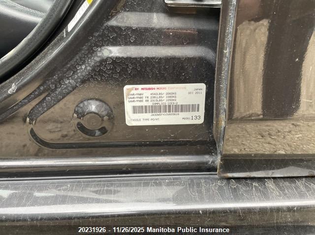 2012 Mitsubishi Lancer Evolution Mr VIN: JA32W5FV1CU605616 Lot: 20231926