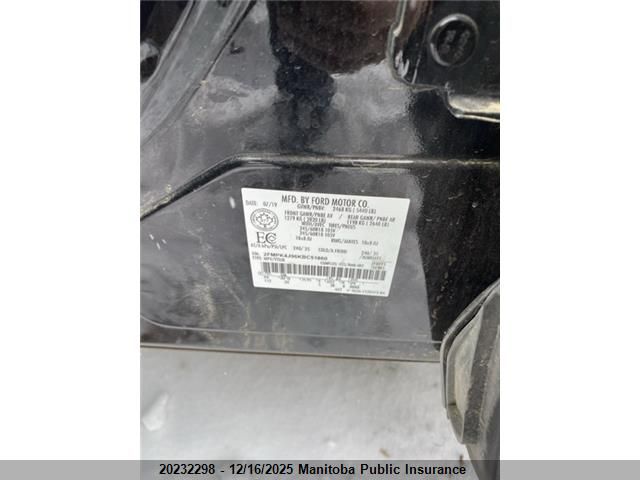 2019 Ford Edge Sel VIN: 2FMPK4J96KBC51860 Lot: 20232298