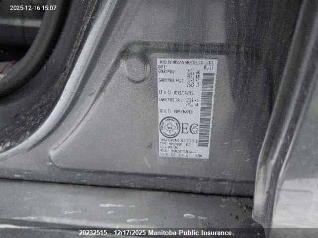 2015 Nissan Rogue Sl VIN: 5N1AT2MV4FC823773 Lot: 20232515