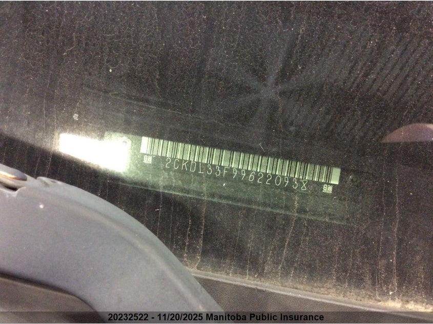 2009 Pontiac Torrent Gt VIN: 2CKDL33F996220938 Lot: 20232522