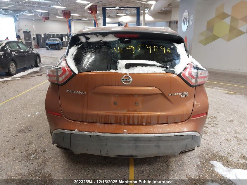 2015 Nissan Murano Platinum VIN: 5N1AZ2MH1FN254846 Lot: 20232554
