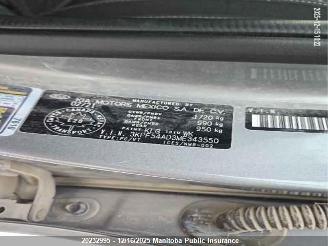 2021 Kia Forte Ex VIN: 3KPF54AD3ME343550 Lot: 20232995