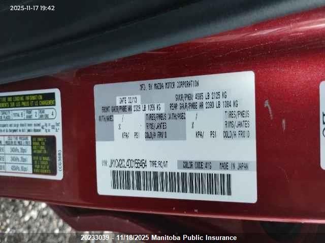 2013 Mazda 5 Mazda Gs VIN: JM1CW2CL4D0156464 Lot: 20233039