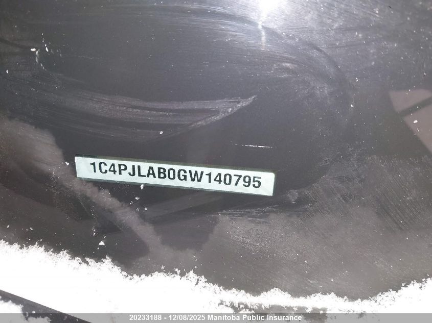 2016 Jeep Cherokee Sport VIN: 1C4PJLAB0GW140795 Lot: 20233188