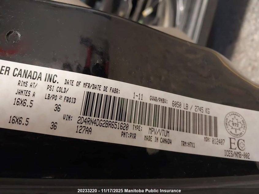 2017 Dodge Grand Caravan Crew VIN: 2C4RDGDG2HR725631 Lot: 20233220