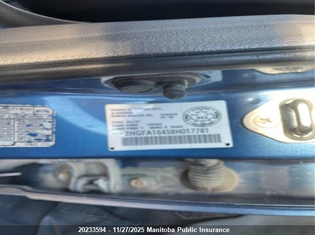 2008 Honda Civic Dx-G VIN: 2HGFA16458H017781 Lot: 20233594