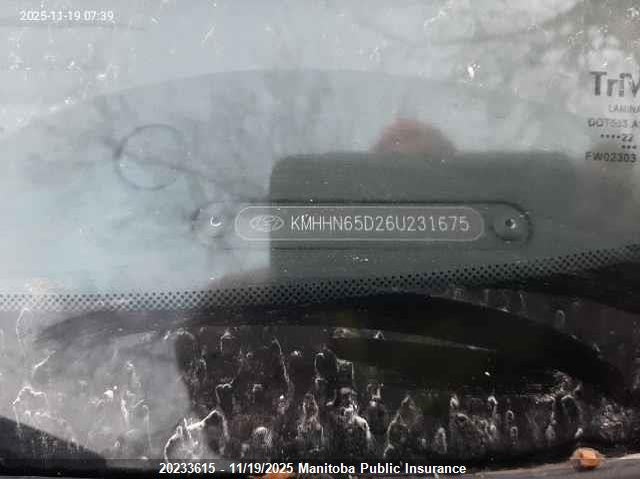 2006 Hyundai Tiburon VIN: KMHHN65D26U231675 Lot: 20233615