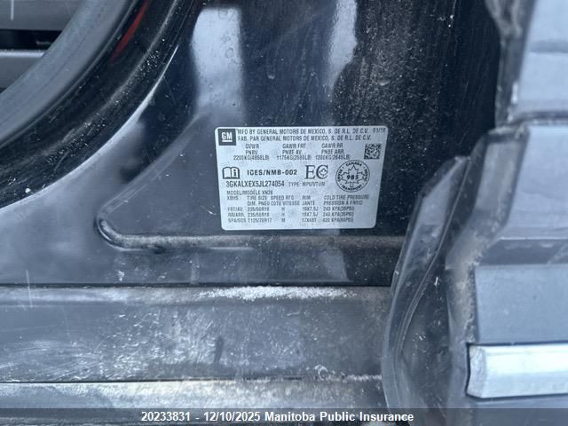 2018 GMC Terrain Denali 2.0T VIN: 3GKALXEX5JL274054 Lot: 20233831