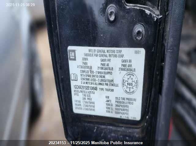 2002 Chevrolet Silverado 2500Hd Ls/Lt VIN: 1GCHK29192E104948 Lot: 20234153