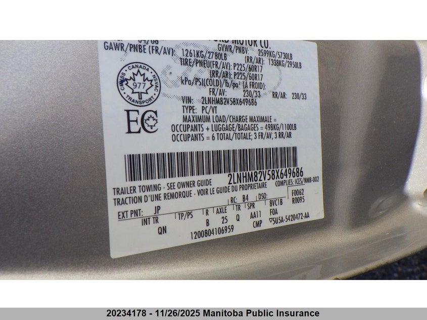 2LNHM82V58X649686 2008 Lincoln Town Car Signature Limited auction photo 1