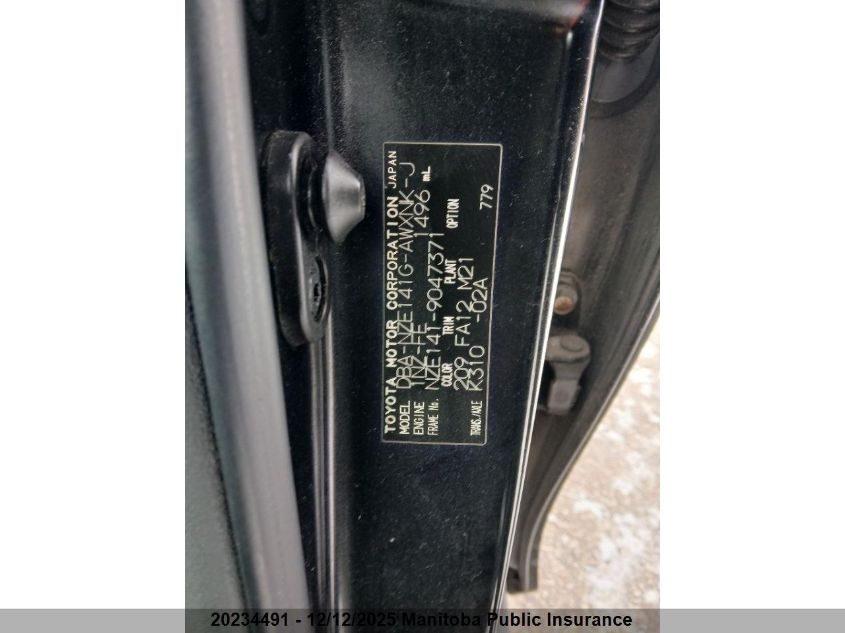 2007 Toyota Corolla VIN: NZE1419047371 Lot: 20234491