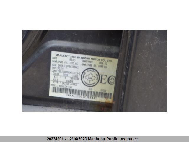 2005 Nissan Altima 2.5 S VIN: 1N4AL11D75C388441 Lot: 20234501