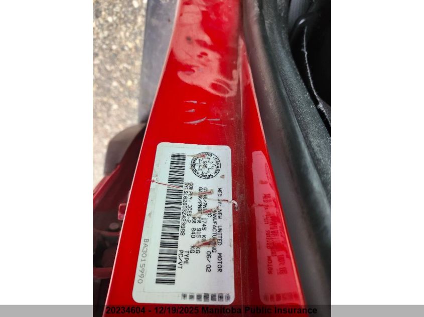 2003 Pontiac Vibe VIN: 5Y2SL62803Z423988 Lot: 20234604