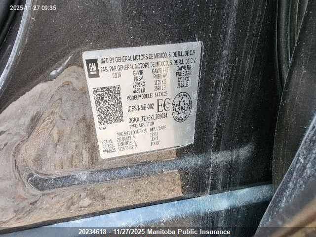 2019 GMC Terrain Sle 2.0T VIN: 3GKALTEX6KL265034 Lot: 20234618