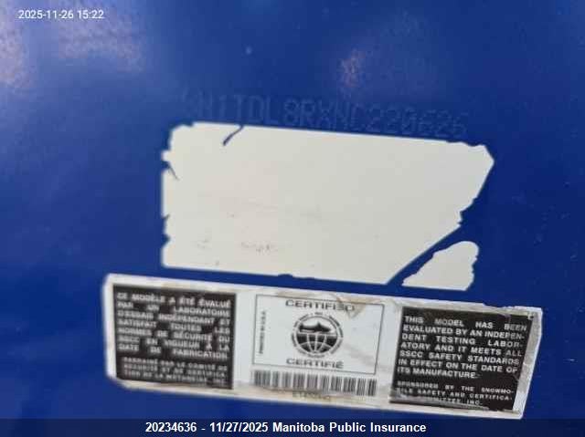 2022 Polaris Indy 850 Xcr VIN: SN1TDL8RXNC220626 Lot: 20234636