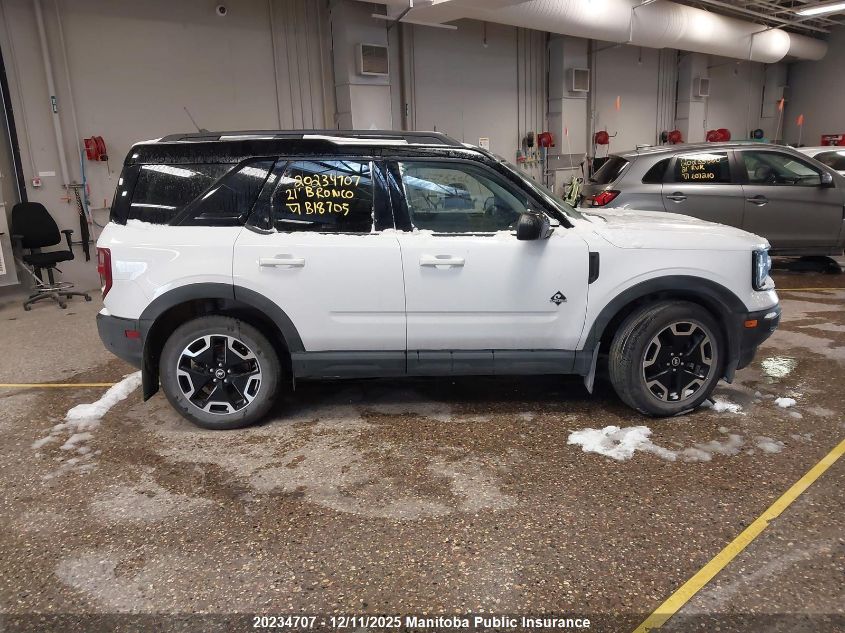 2021 Ford Bronco Sport Outer Banks VIN: 3FMCR9C60MRB18705 Lot: 20234707