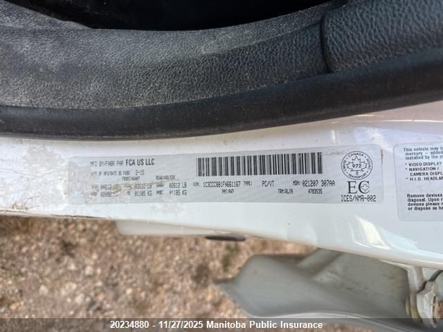 2015 Chrysler 200 S VIN: 1C3CCCBB1FN661167 Lot: 20234880