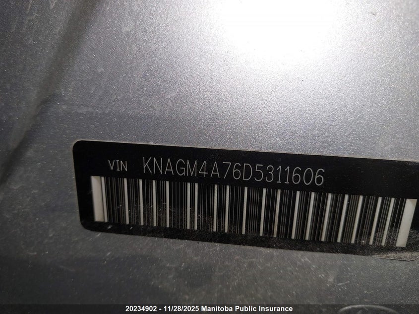 2013 Kia Optima Lx VIN: KNAGM4A76D5311606 Lot: 20234902