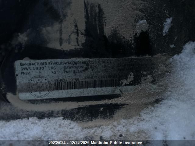 2006 Volkswagen Jetta Tdi VIN: 3VWDT71K76M015471 Lot: 20235024