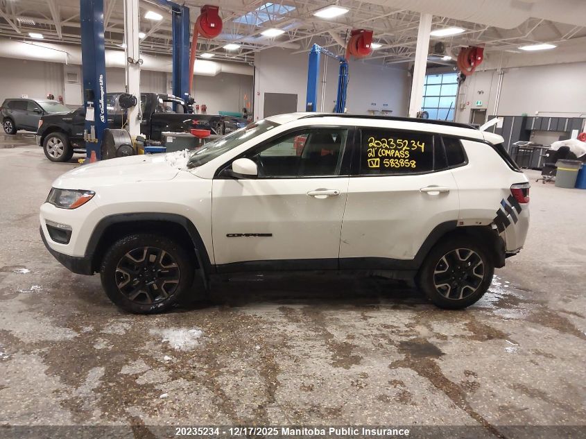 2021 Jeep Compass Latitude VIN: 3C4NJDAB1MT583858 Lot: 20235234