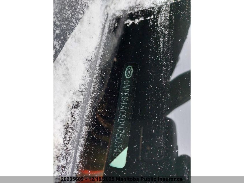 2013 Hyundai Sonata Gl VIN: 5NPEB4AC8DH750349 Lot: 20235609