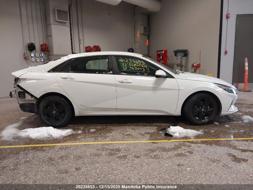2022 Hyundai Elantra Preferred VIN: KMHLM4AG2NU363643 Lot: 20235653
