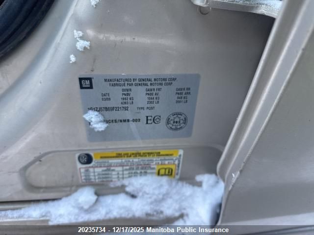 2009 Chevrolet Malibu Lt VIN: 1G1ZJ57B69F221792 Lot: 20235734