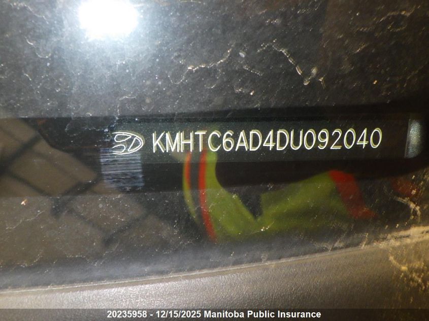 2013 Hyundai Veloster VIN: KMHTC6AD4DU092040 Lot: 20235958