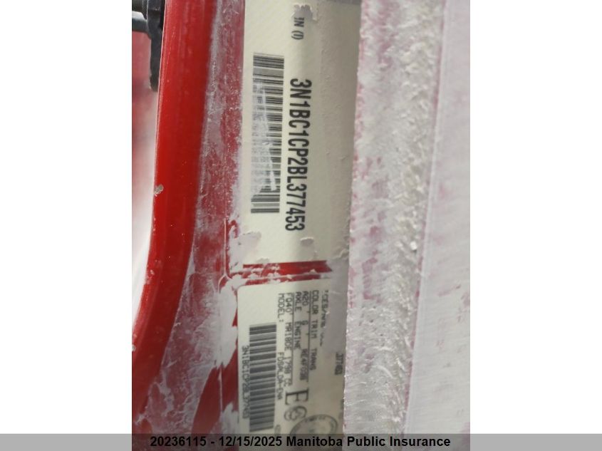 2011 Nissan Versa 1.8 S VIN: 3N1BC1CP2BL377453 Lot: 20236115