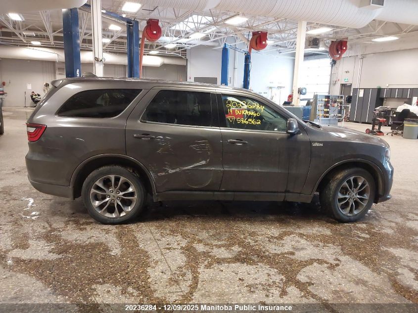 2019 Dodge Durango Gt VIN: 1C4RDJDG7KC586562 Lot: 20236284