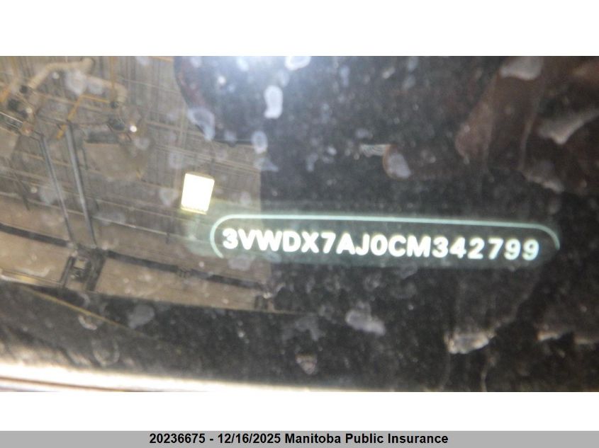 2012 Volkswagen Jetta 2.5 VIN: 3VWDX7AJ0CM342799 Lot: 20236675