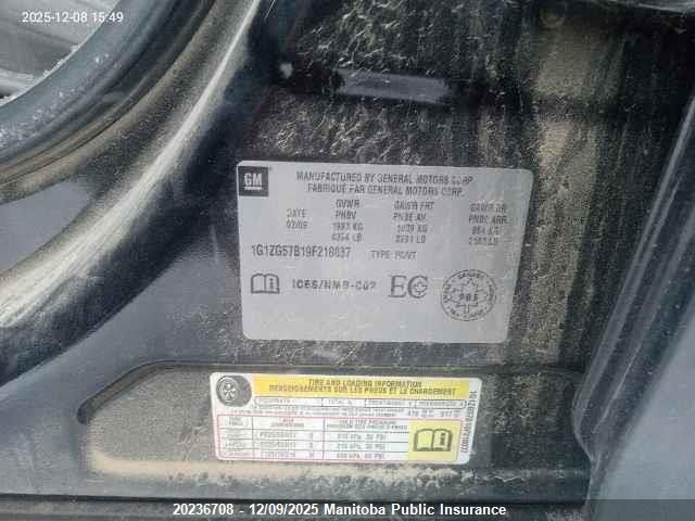 2009 Chevrolet Malibu Ls VIN: 1G1ZG57B19F218037 Lot: 20236708