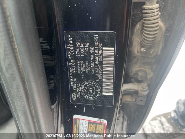 2021 Hyundai Elantra Preferred Preferred VIN: KMHLM4AG1MU130951 Lot: 20236754