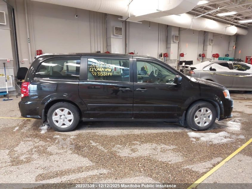2012 Dodge Grand Caravan Se VIN: 2C4RDGBGXCR352219 Lot: 20237539