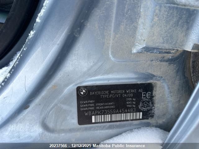 2009 BMW 328 Xi VIN: WBAPK73559A454483 Lot: 20237566