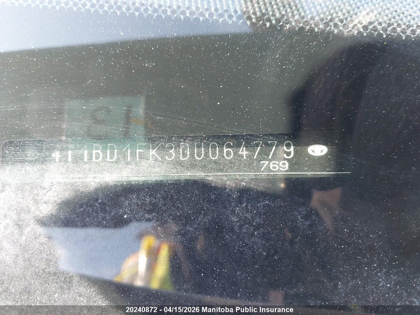 2013 Toyota Camry Xle Hybrid VIN: 4T1BD1FK3DU064779 Lot: 20240872